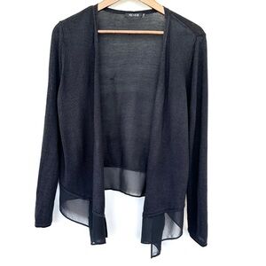 Nic+Zoe open cardigan with v-neck & long sleeves, in a silk blend knit